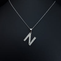Thumbnail for Letter N Clear Stones Necklace