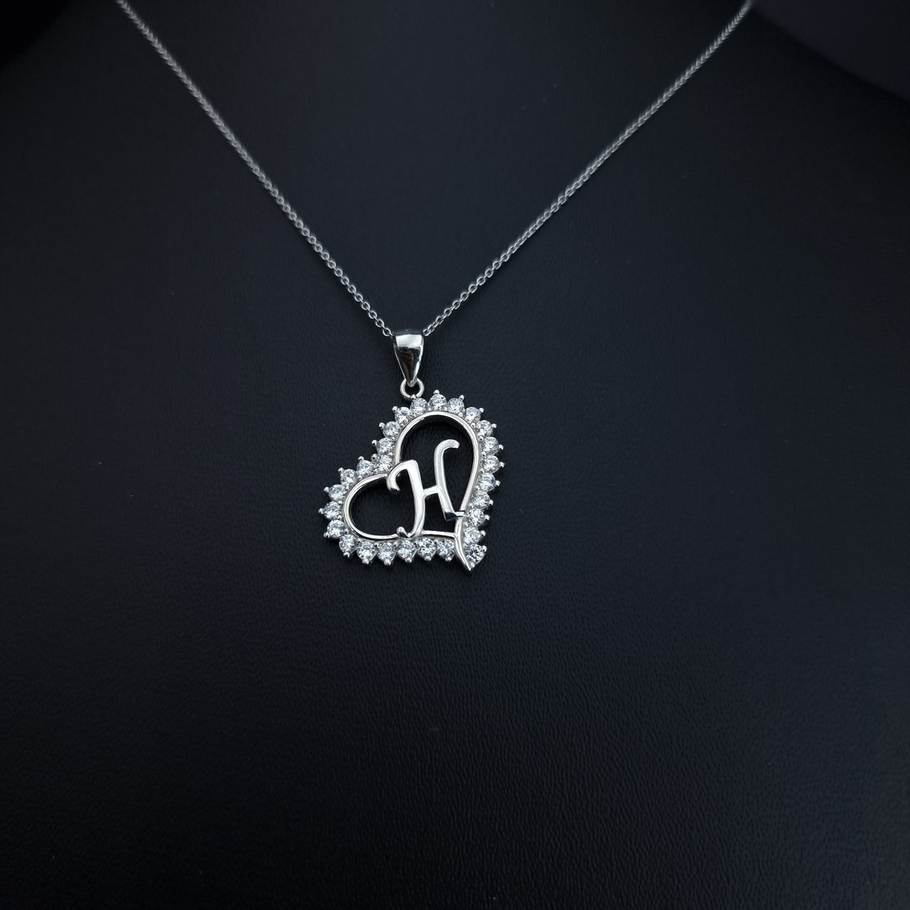 Letter H Heart Necklace
