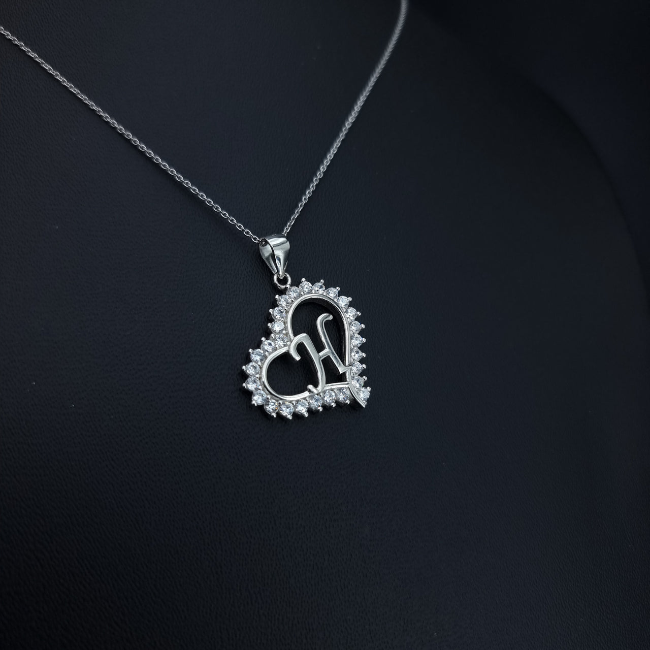 Letter H Heart Necklace
