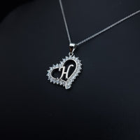 Thumbnail for Letter H Heart Necklace