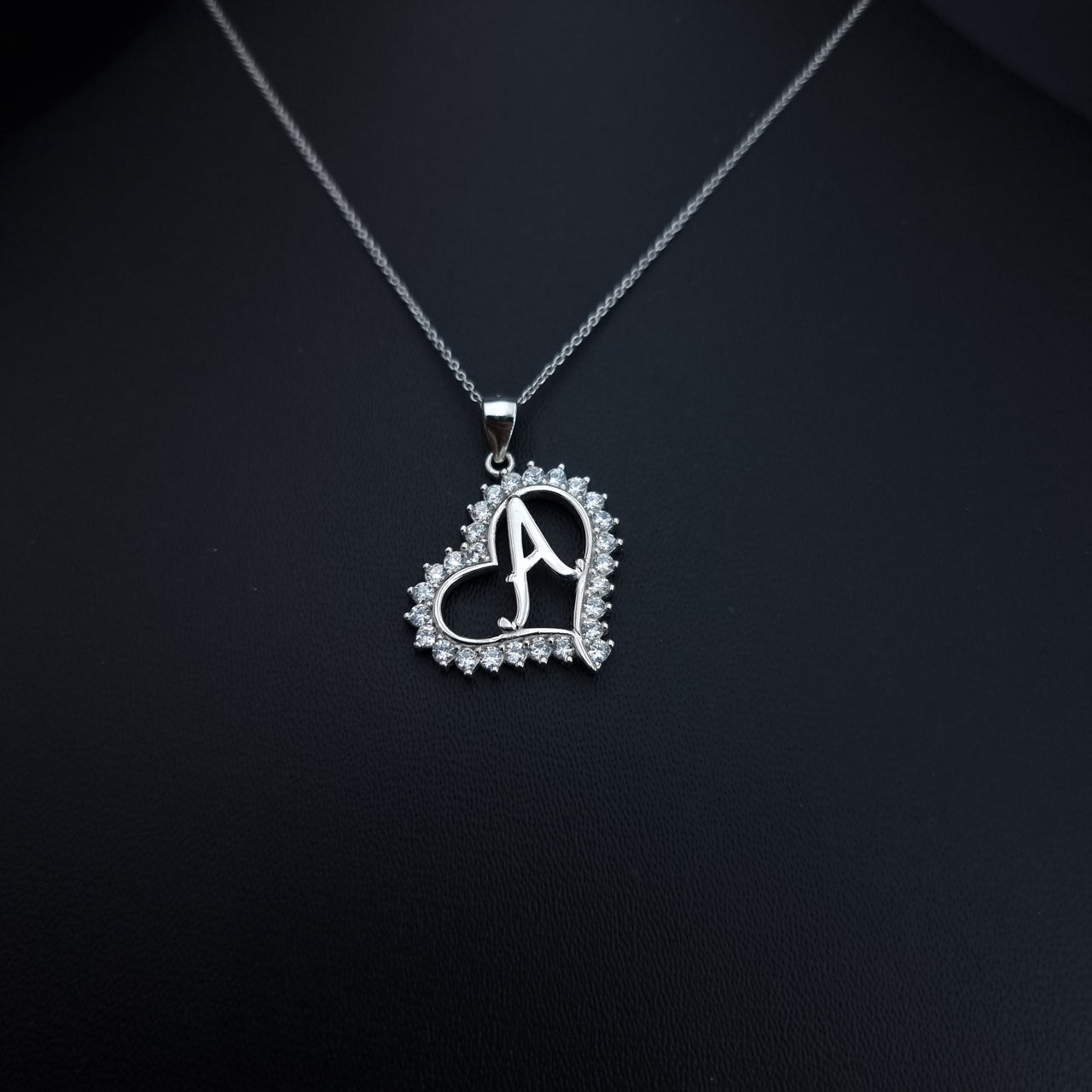 Letter A Heart Necklace