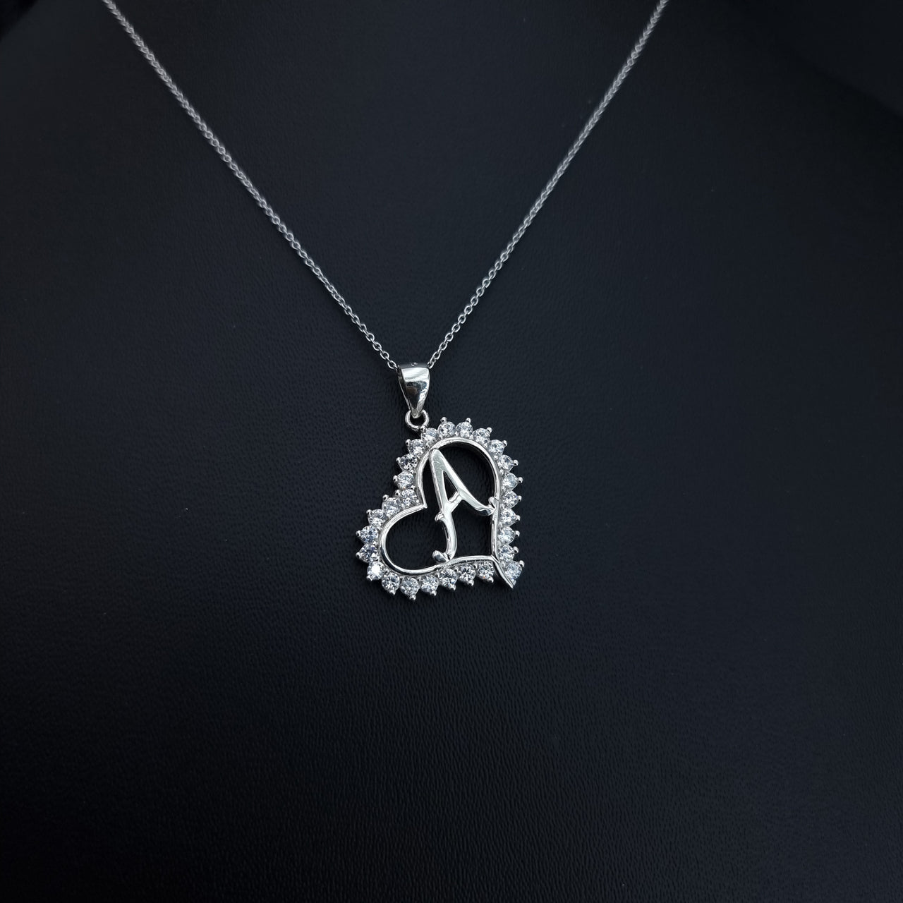 Letter A Heart Necklace