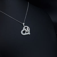 Thumbnail for Letter M Heart Necklace