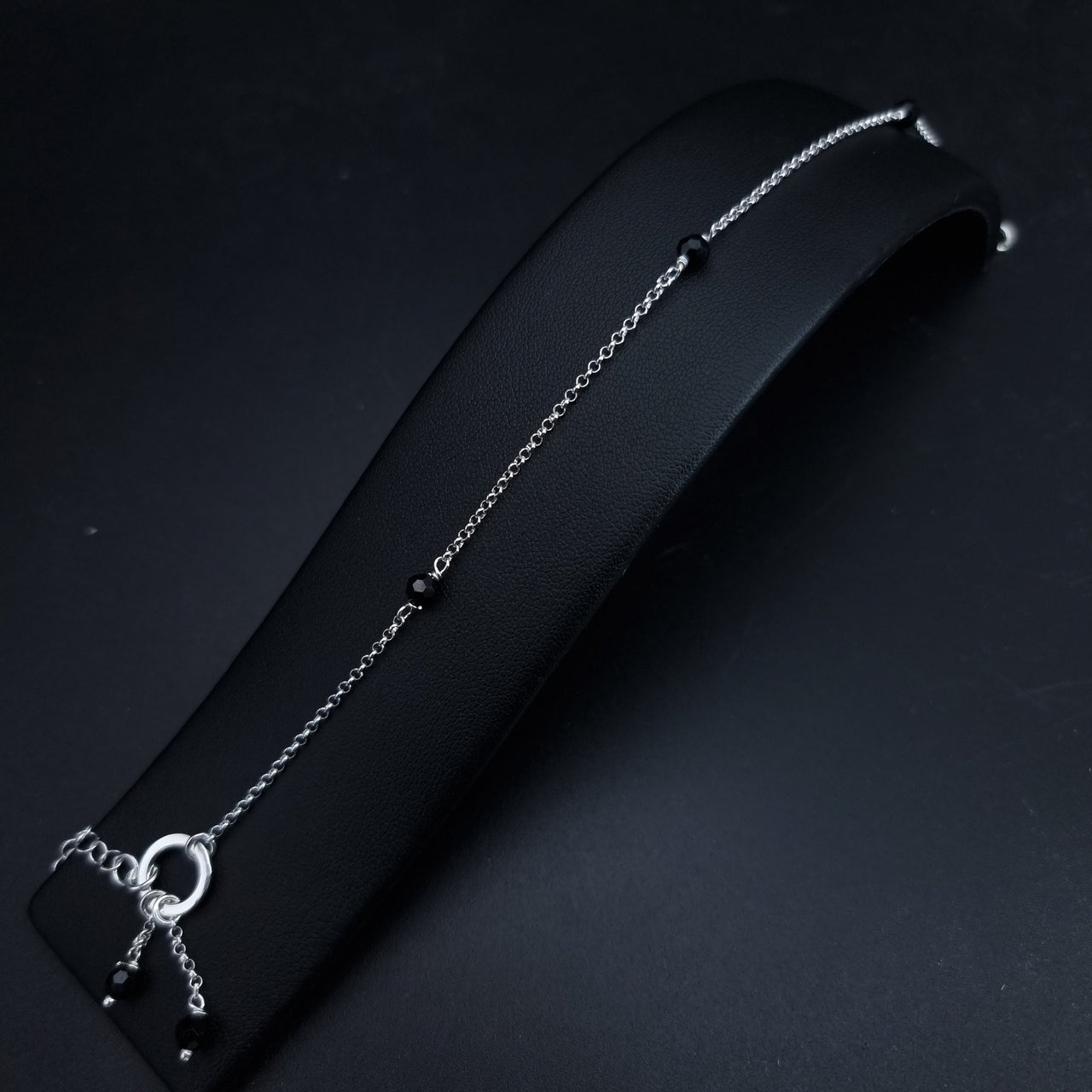 Black Beads Anklet SLPAK0070