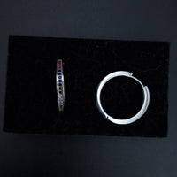 Thumbnail for Colored Stones Hoop Earring