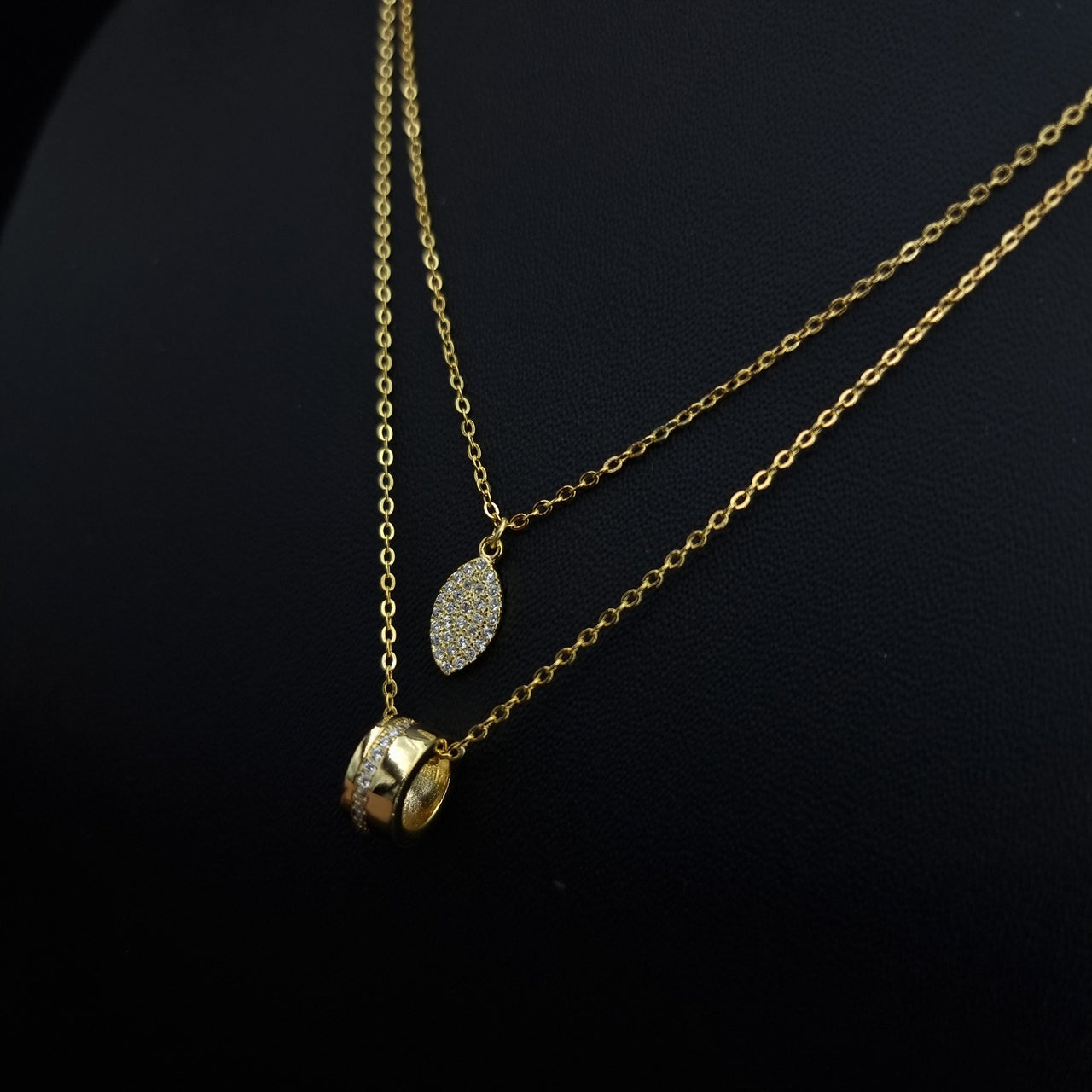 Gold Plated Double Layer Necklace