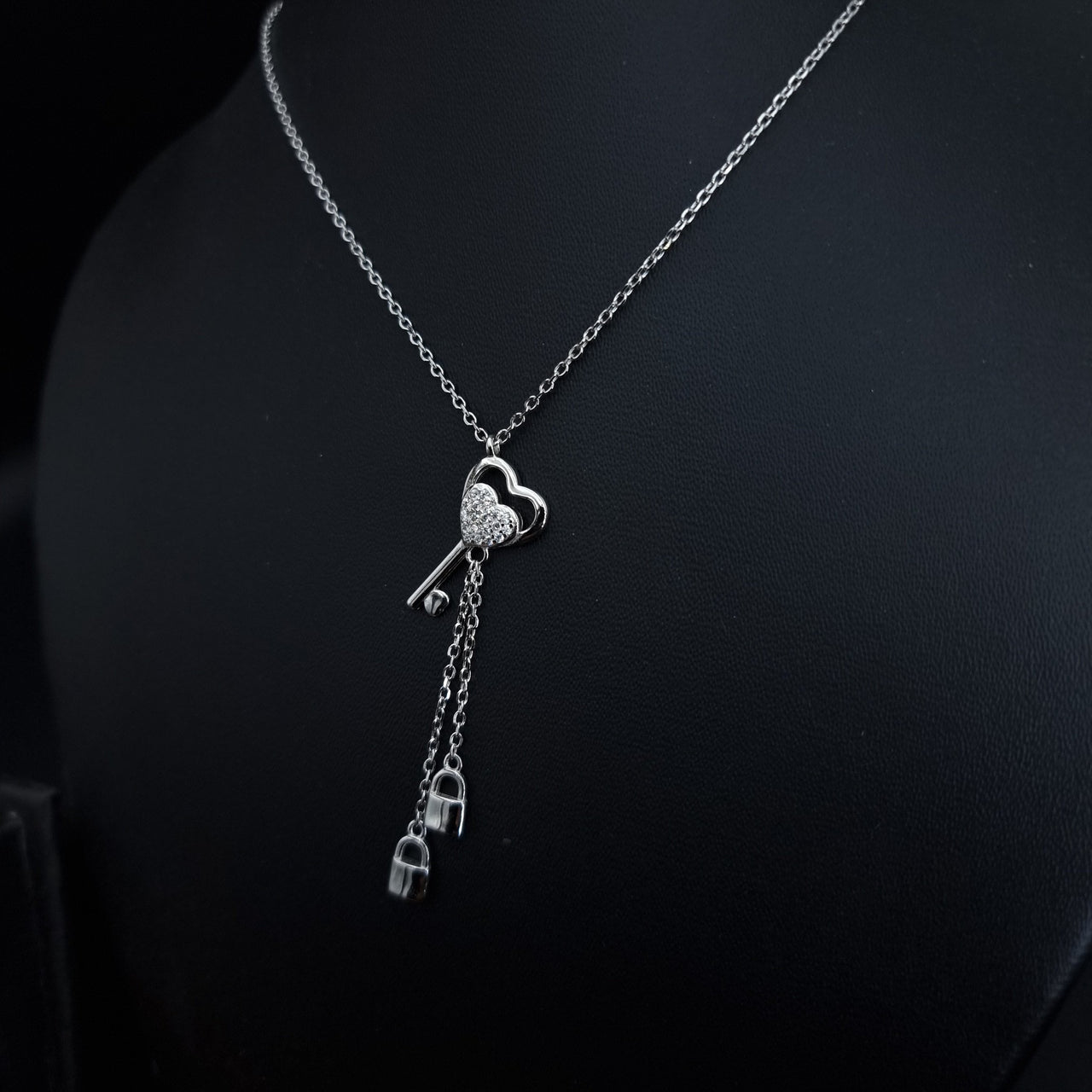 Heart Key And Lock Necklace
