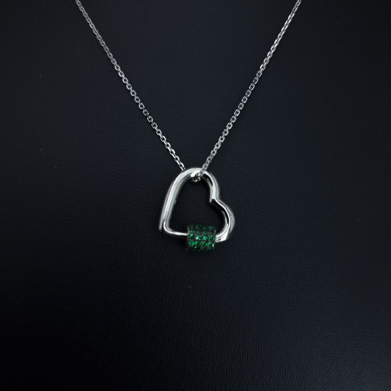 Heart With Green Dtones Necklace