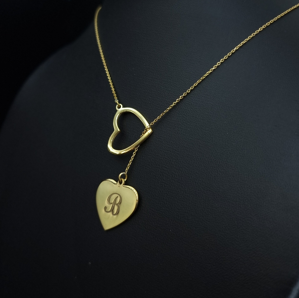 925 Silver - Personalised Sliding Hearts Necklace