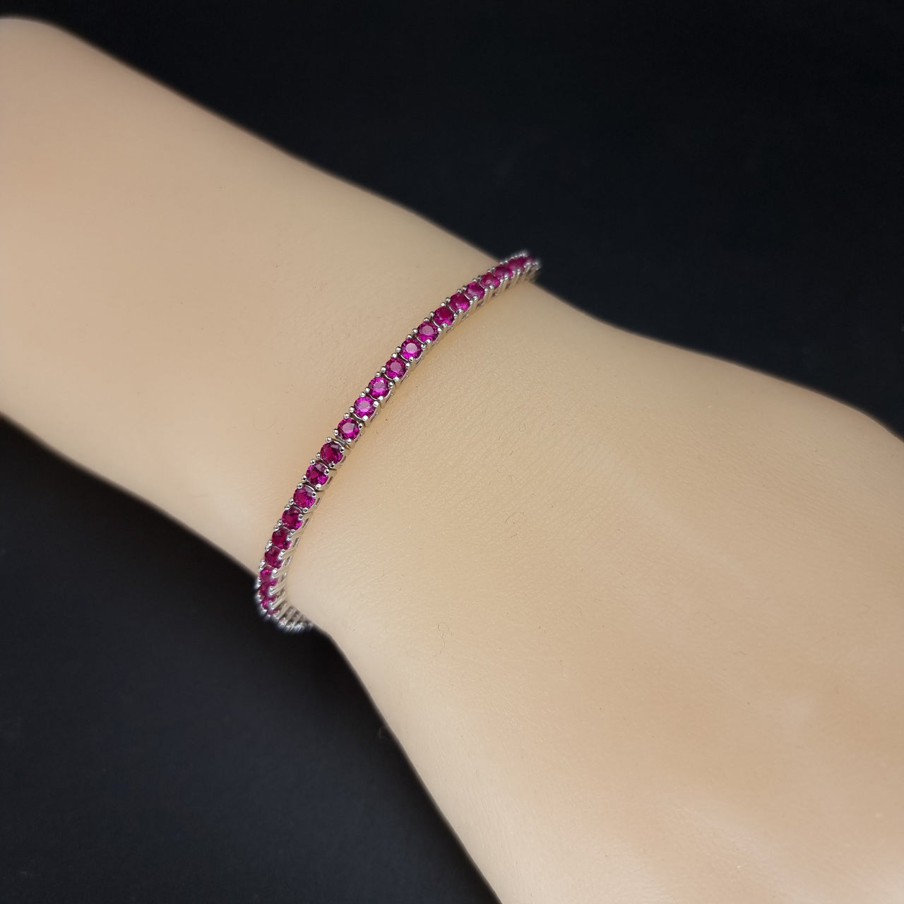 Pink Zircon Stones Tennis Bracelet