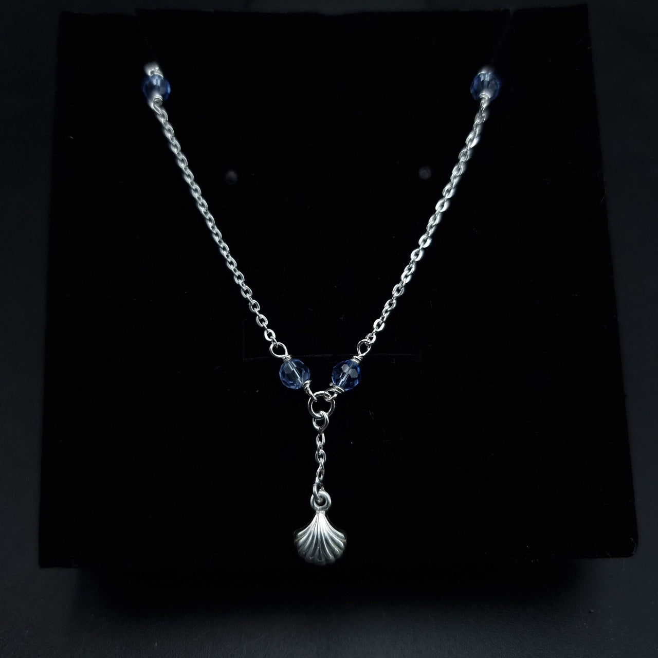 Sea Shell And Light Blue Beads Anklet SLPAK0077