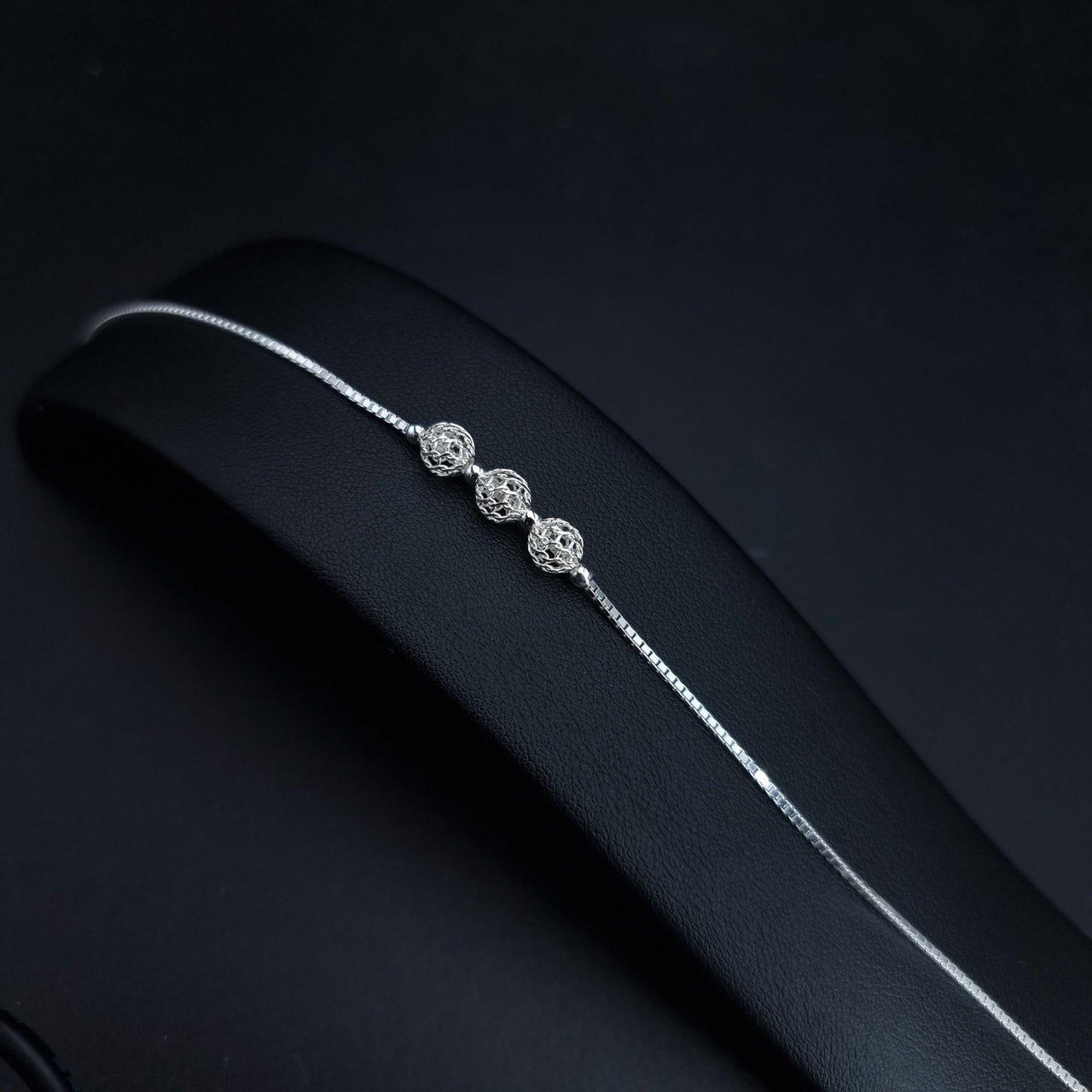 Silver Beads Anklet SLPAK0079