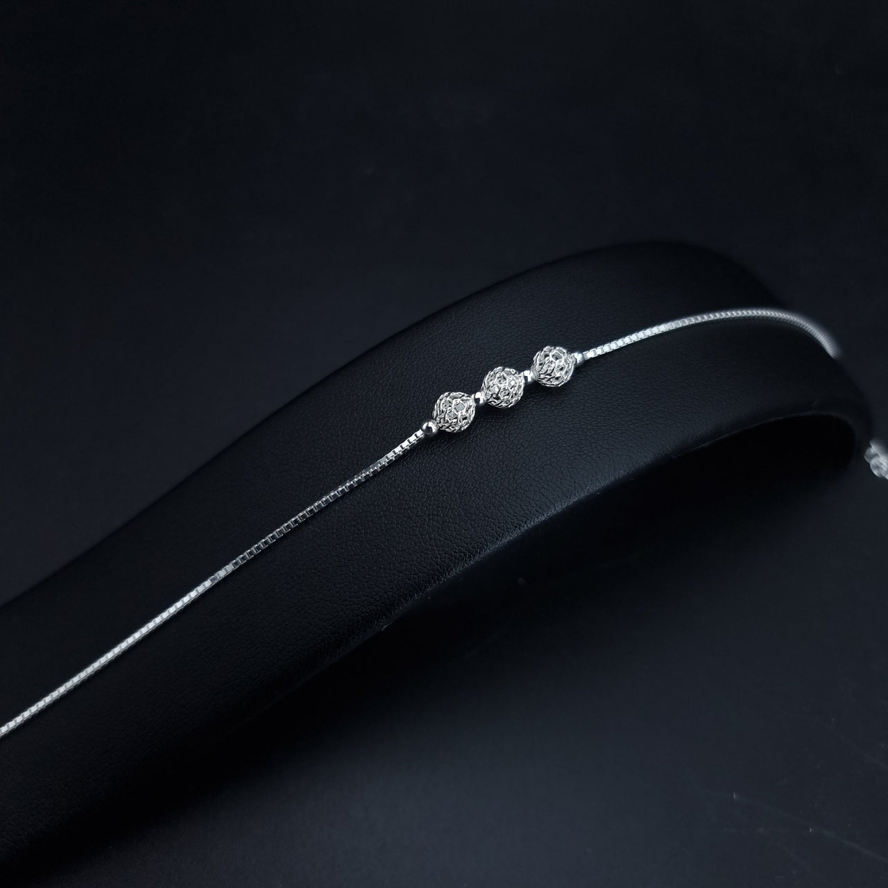 Silver Beads Anklet SLPAK0079