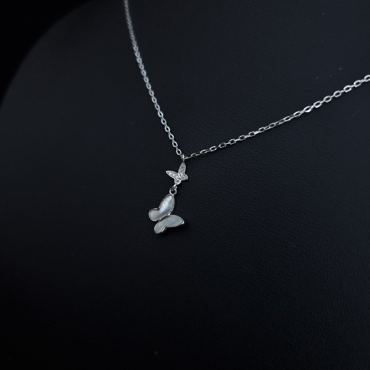 White Butterfly Necklace