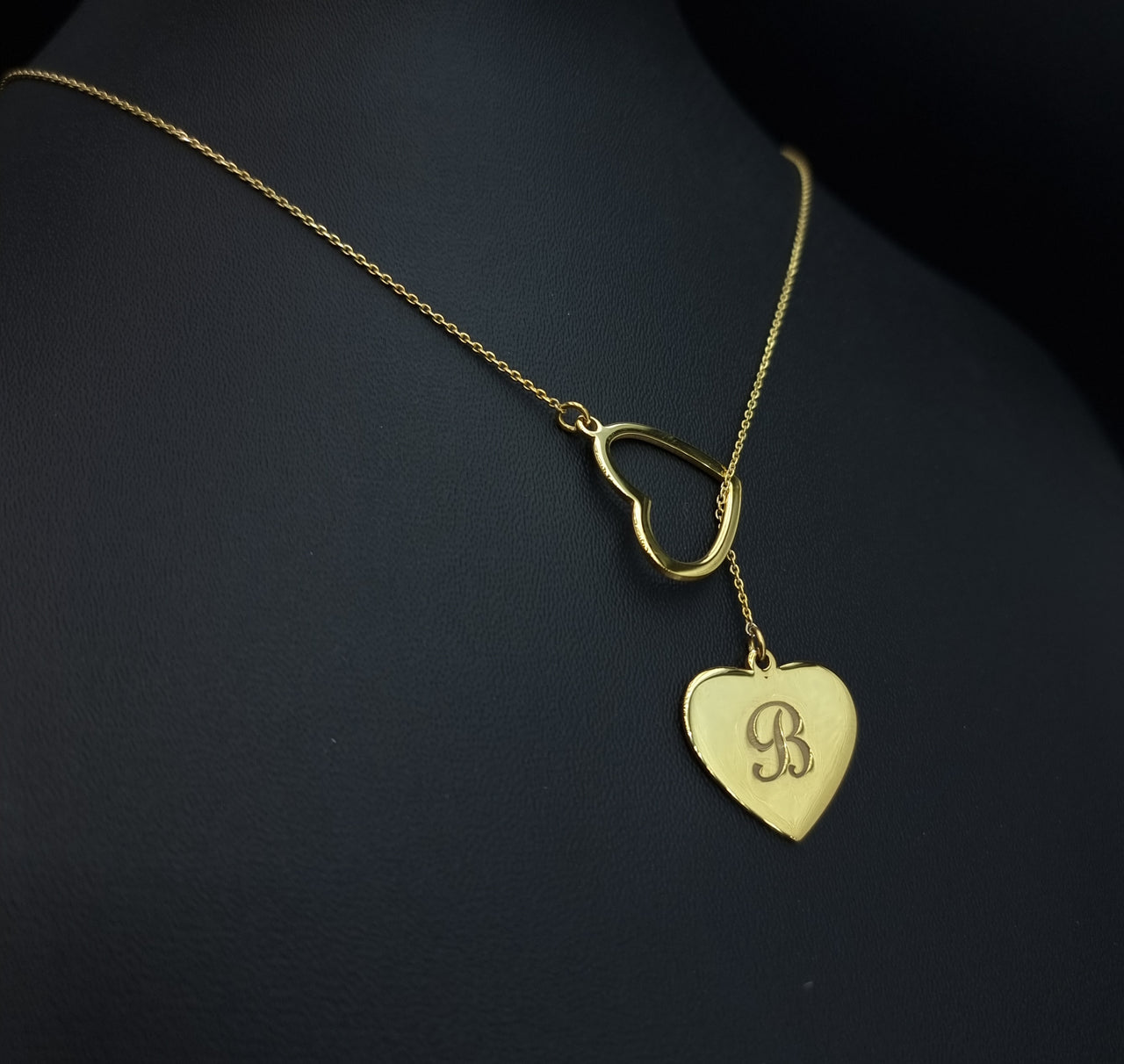 925 Silver - Personalised Sliding Hearts Necklace
