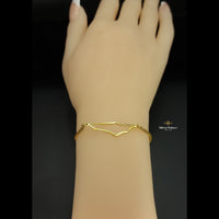 Thumbnail for 925 Silver 18k gold plated Palestine map frame bracelet