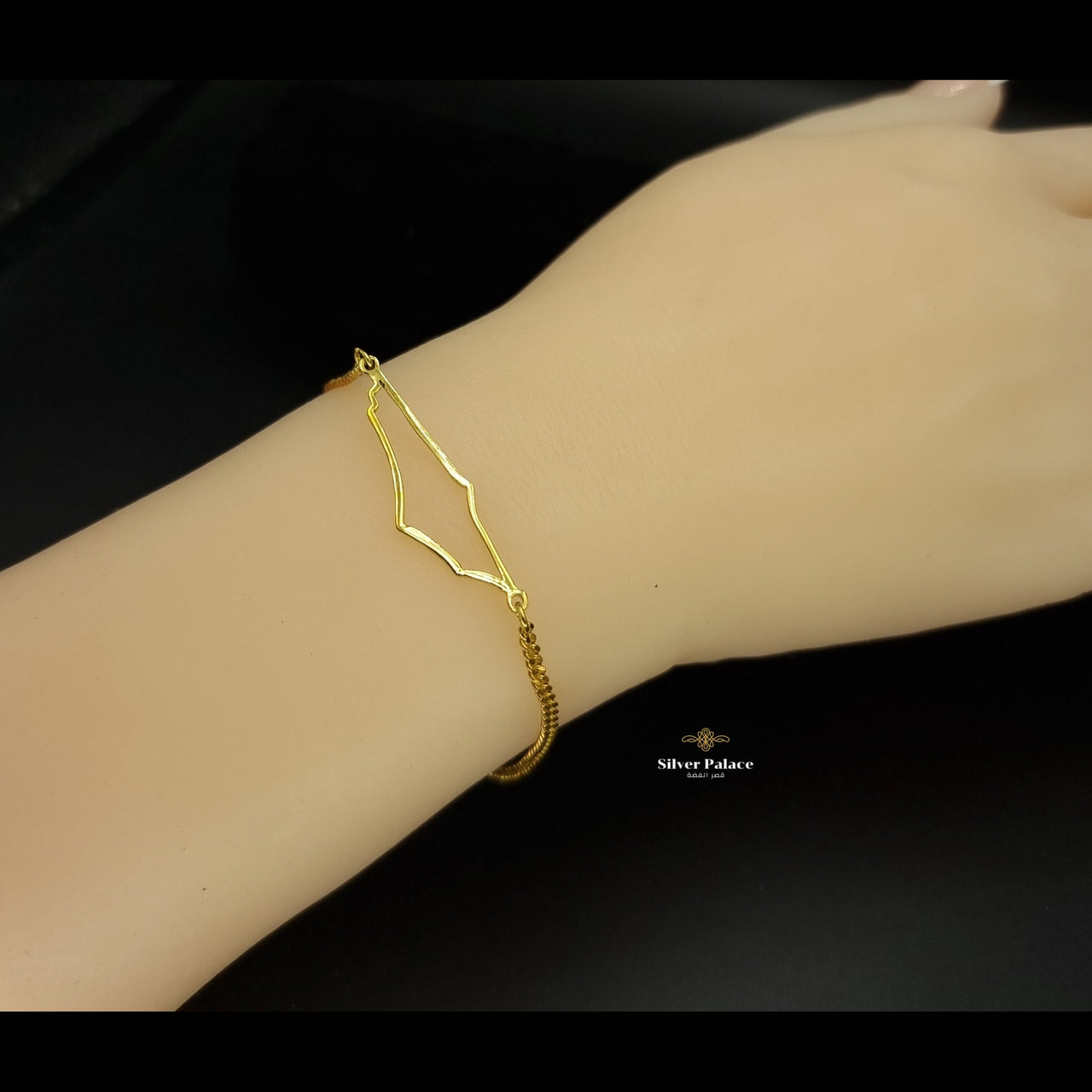 925 Silver 18k gold plated Palestine map frame bracelet