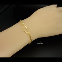 Thumbnail for 925 Silver 18k gold plated Palestine map frame bracelet