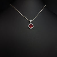 Thumbnail for Circular Red Zircon Stone Set SLPST0135