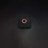 Thumbnail for Circular Red Zircon Stone Set SLPST0135
