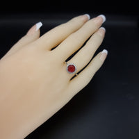 Thumbnail for Circular Red Zircon Stone Set SLPST0135