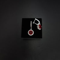 Thumbnail for Circular Red Zircon Stone Set SLPST0135