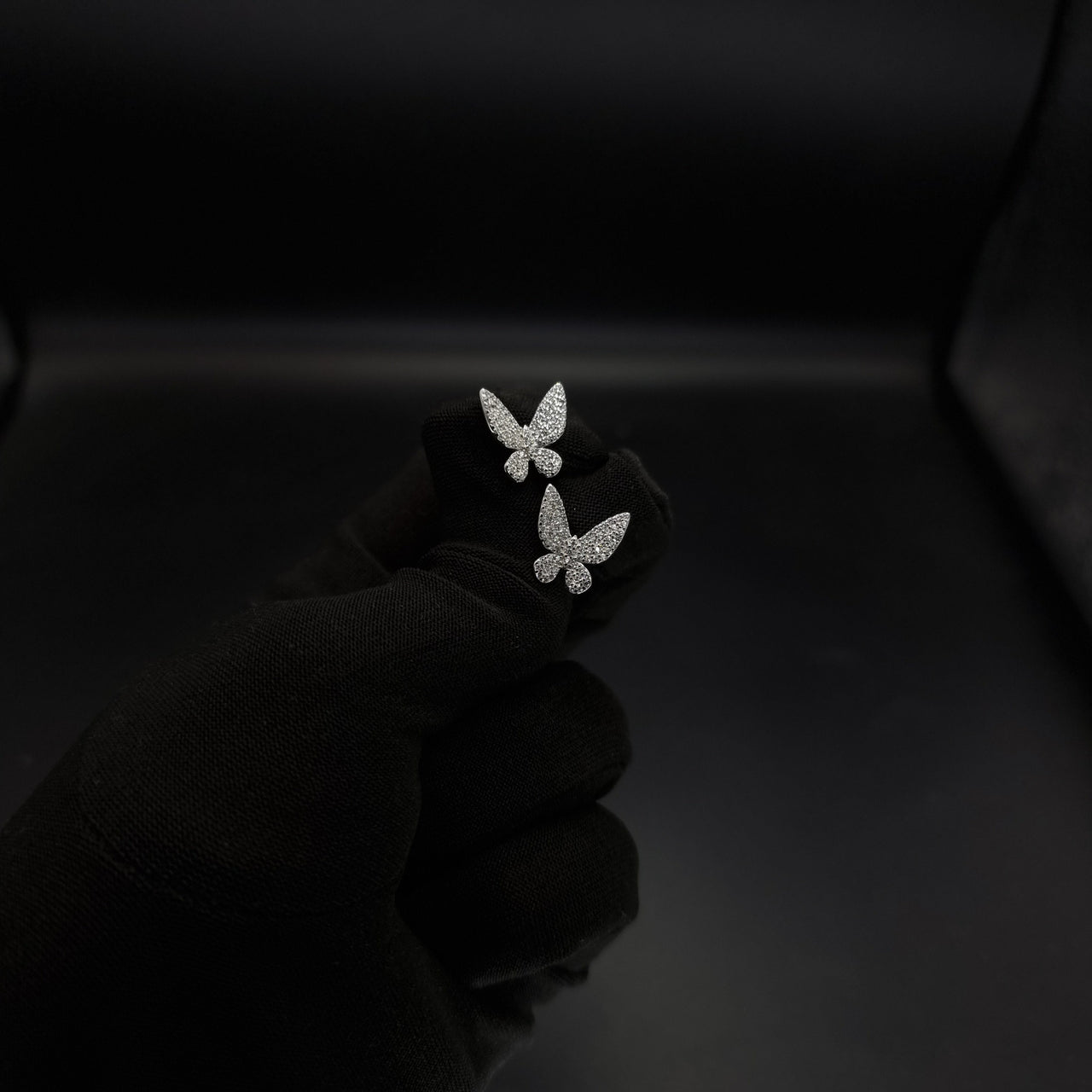 Clear Stones Butterfly Stud Earring