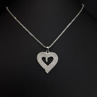 Thumbnail for Heart With Clear Stones Necklace SLPNK231
