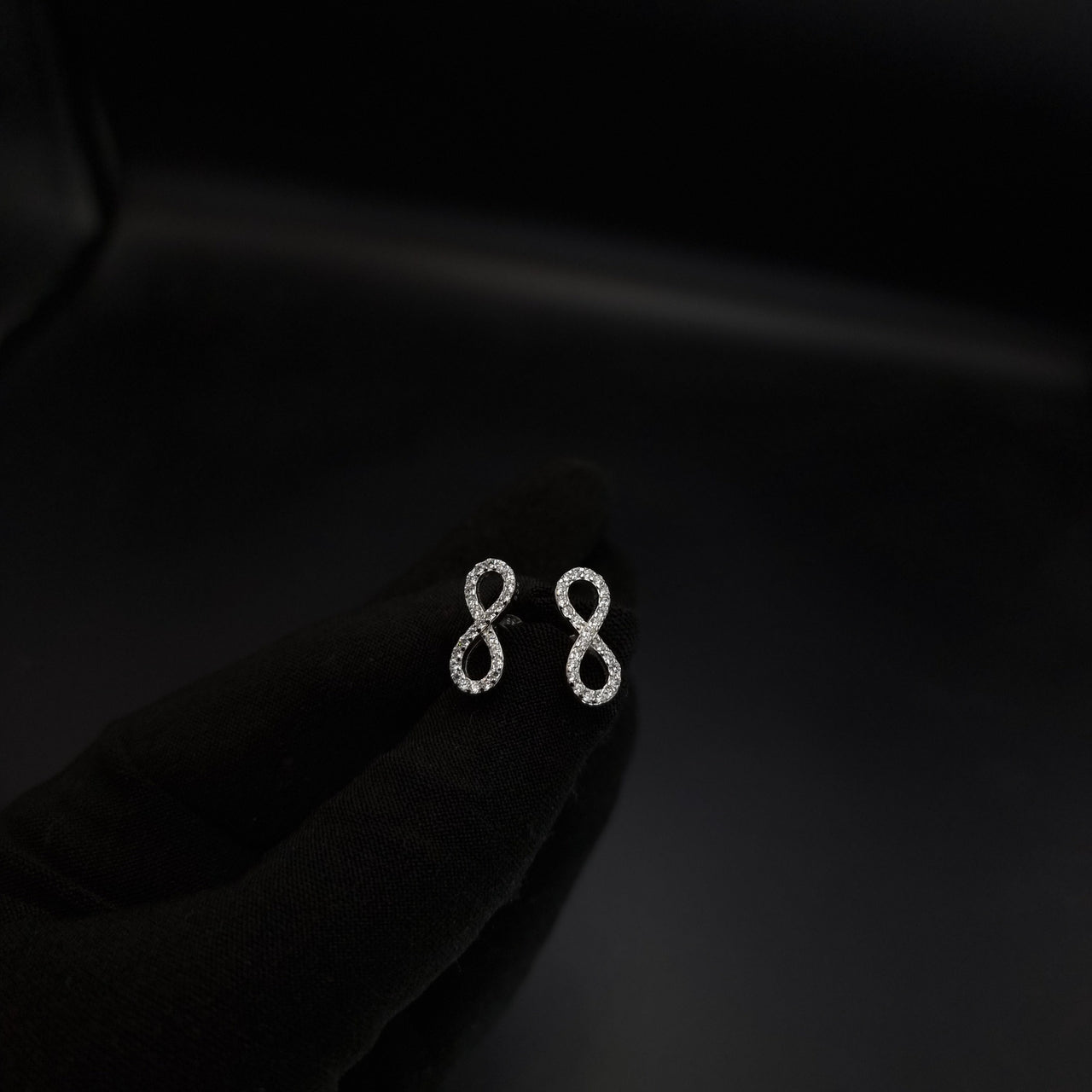 Infinty Clear Stones Stud Earring