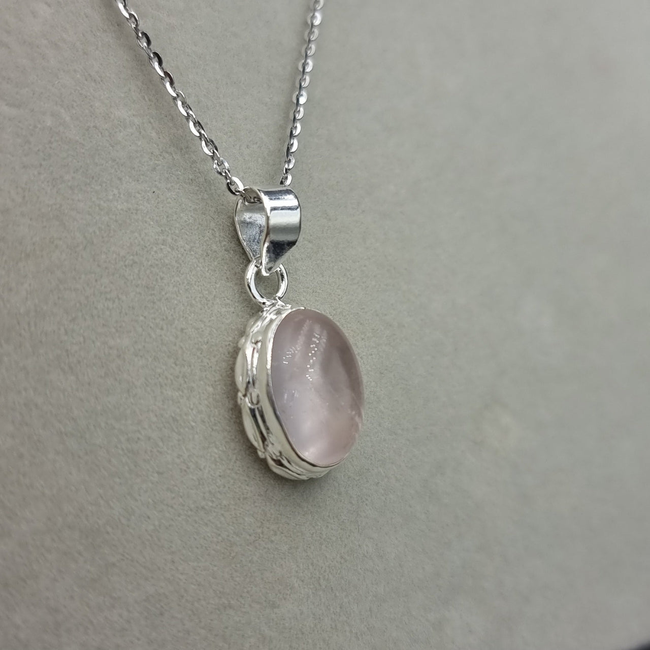 Natural Rose Quartz Stones Half Set