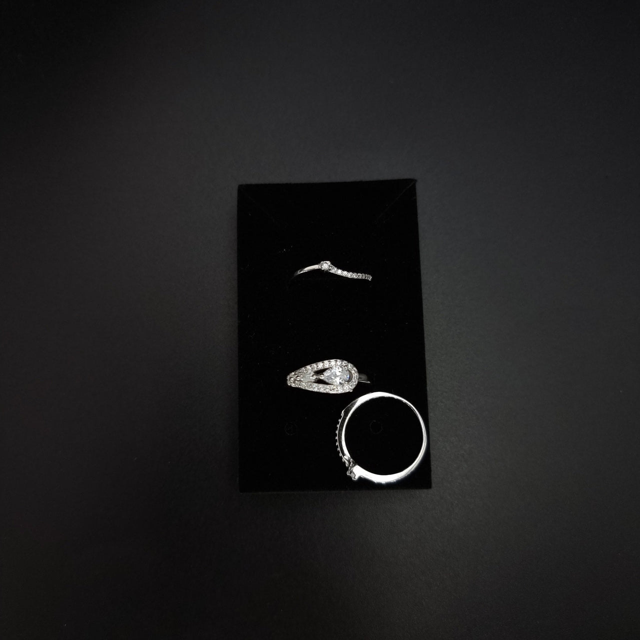 Twin Wedding Ring With Zircon Stones