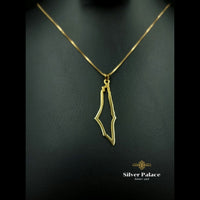 Thumbnail for Palestine map frame necklace