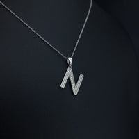 Thumbnail for Letter N Clear Stones Necklace