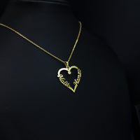 Thumbnail for 925 Silver Customized handmade 2 Names Heart Necklace