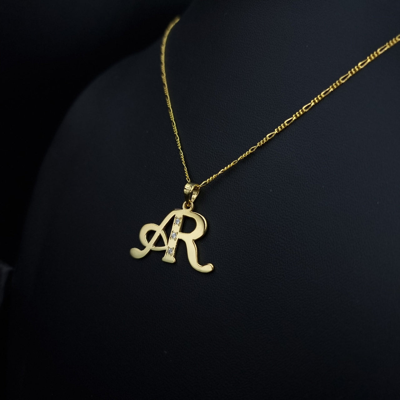 925 Silver - Gold Plated Handmade Initials with CZ Stones