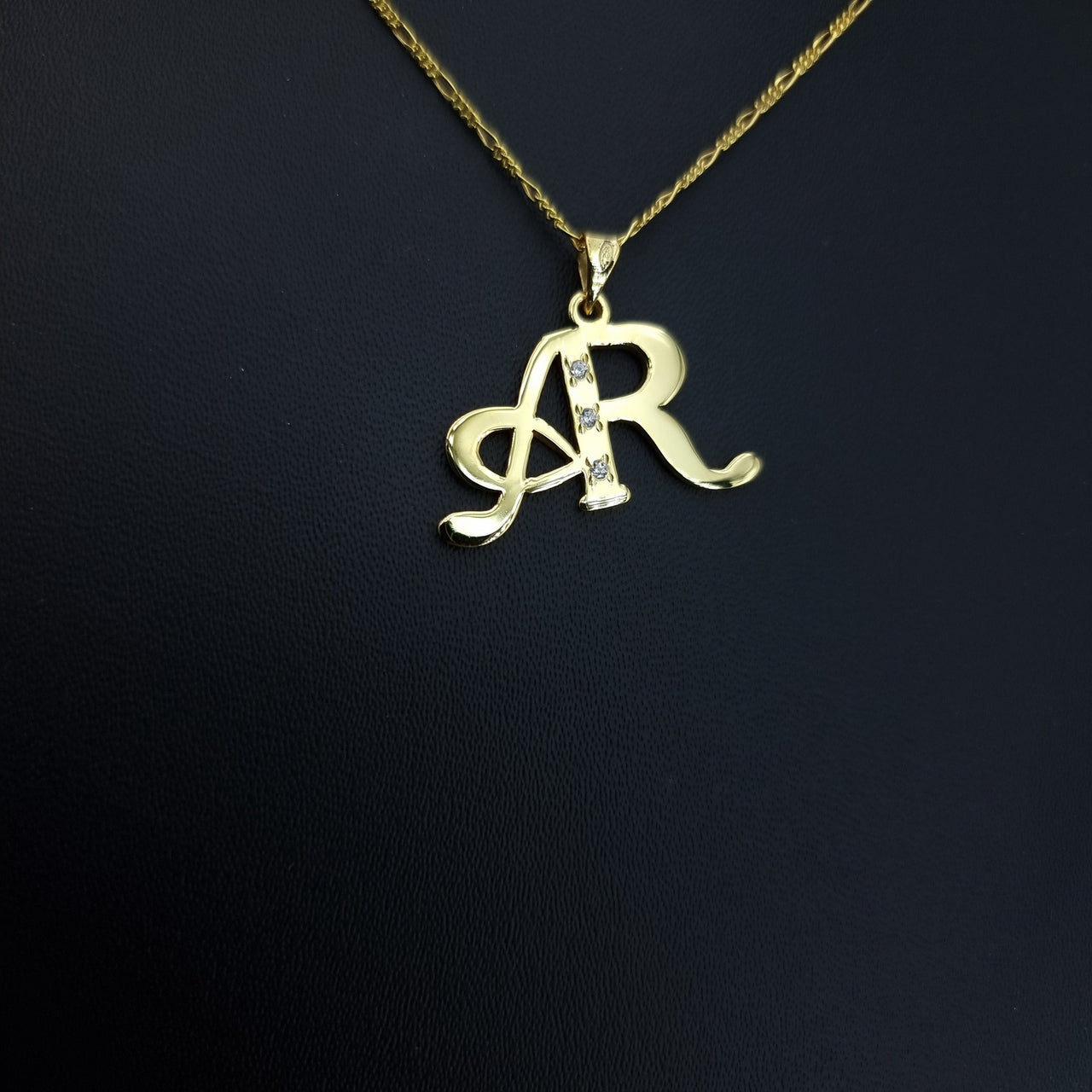 925 Silver - Gold Plated Handmade Initials with CZ Stones