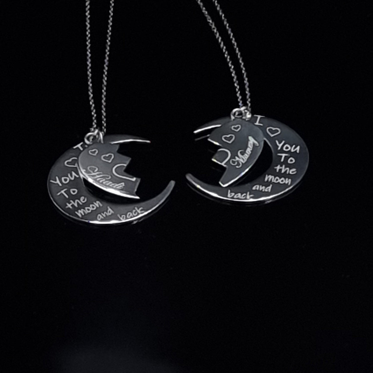 925 Silver - Handmade Personalised Couple twin necklace
