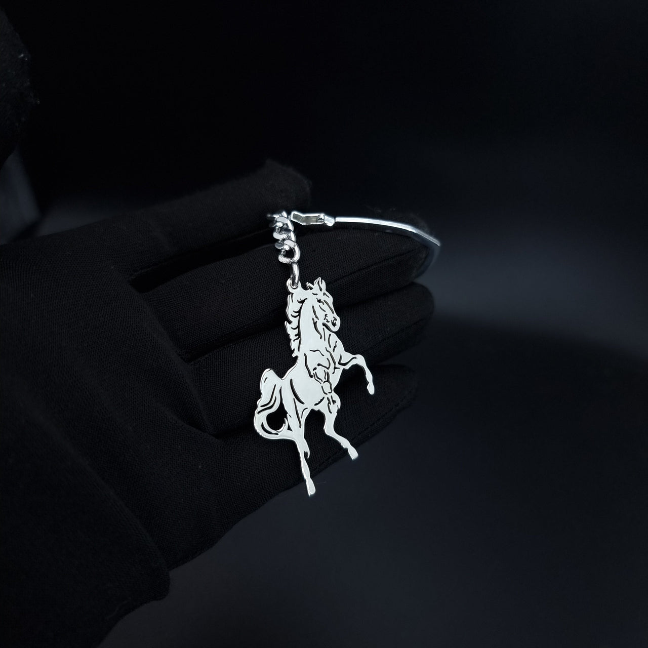 925 Silver - Handmade horse keychain