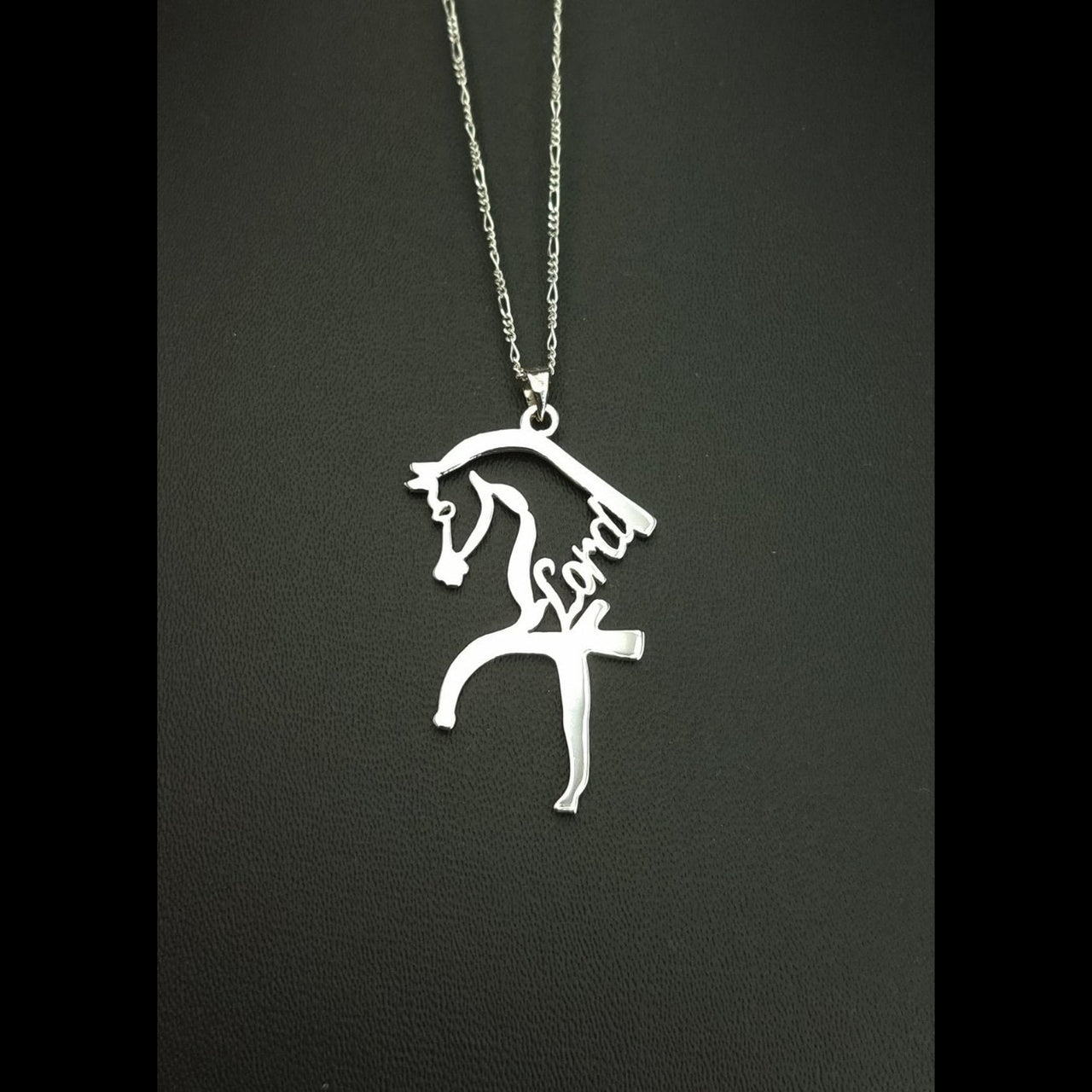 925 Silver Horse With Name Car Hanging