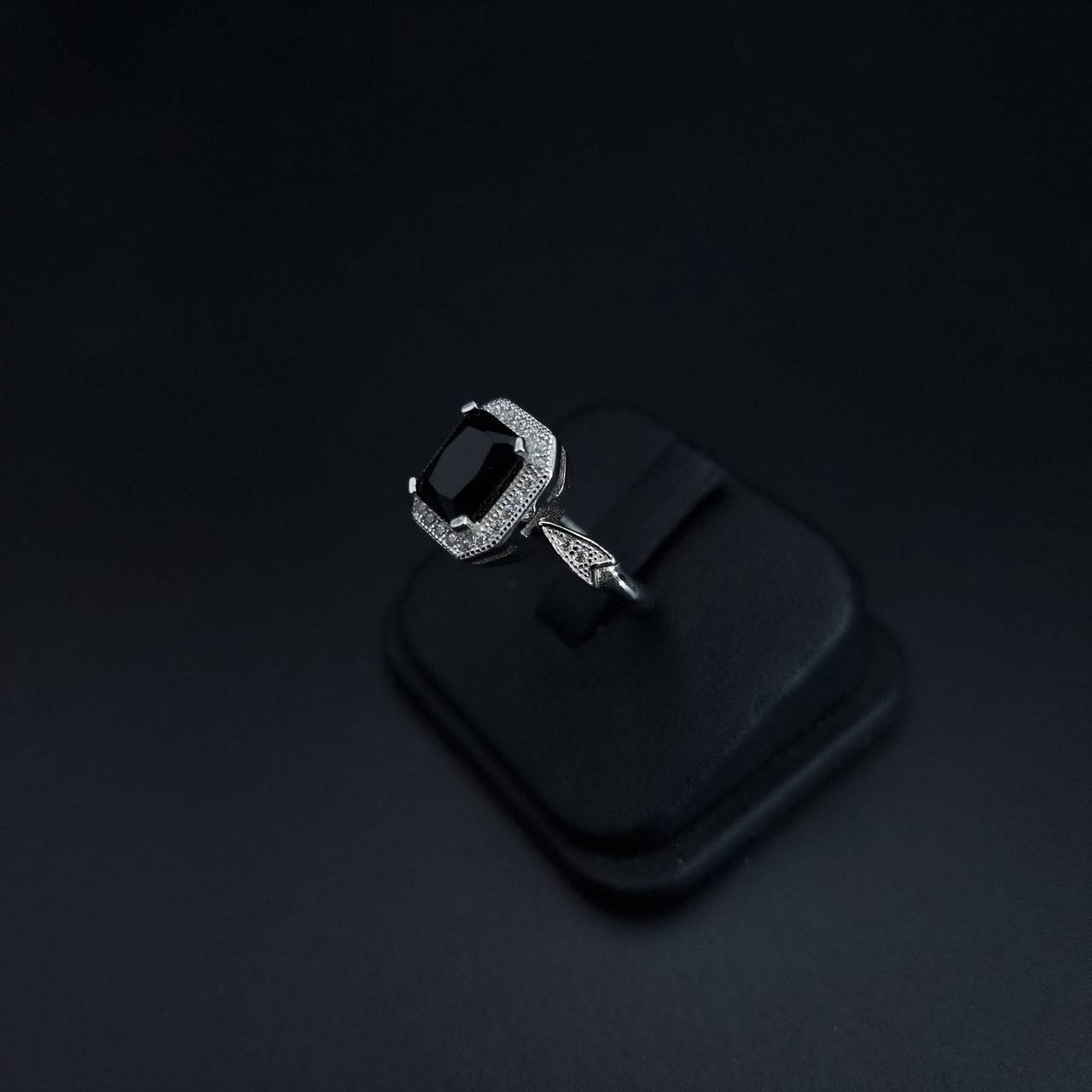 Black Zircon Stone Ring