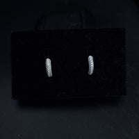 Thumbnail for Clear Stones Fine Hoop Earring SLPER0158