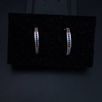 Thumbnail for Colored Stones Hoop Earring