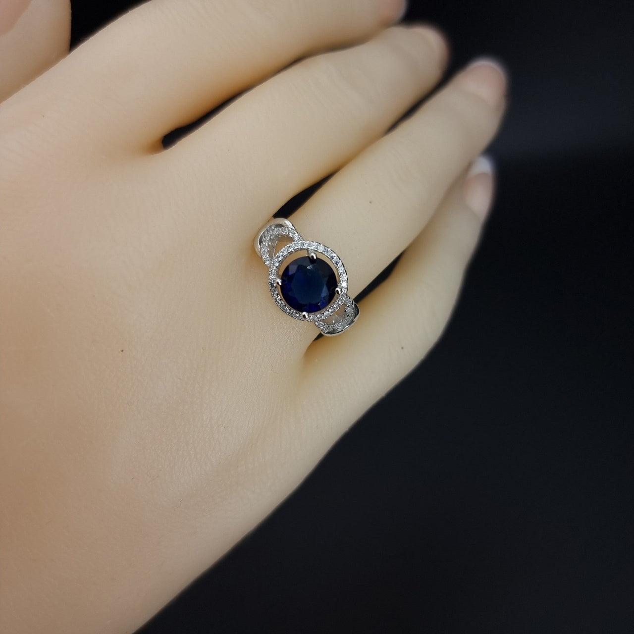 Dark Blue Zircon Stones Ring SLPRG0156