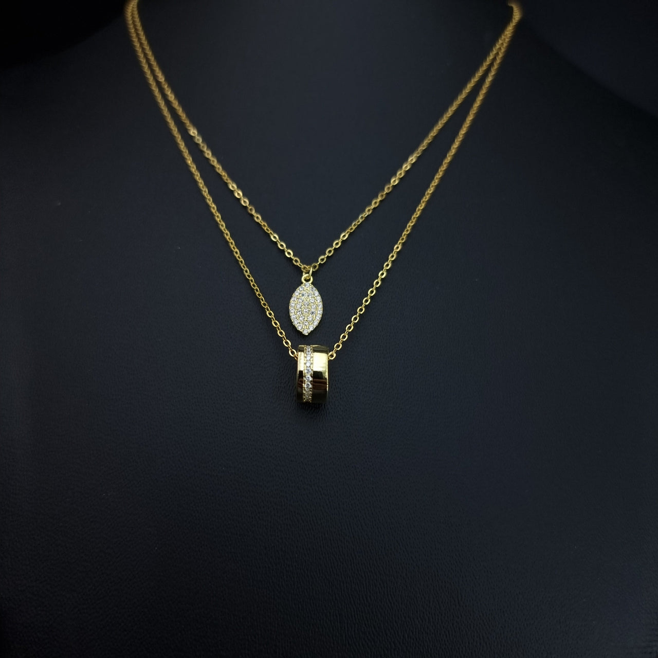 Gold Plated Double Layer Necklace