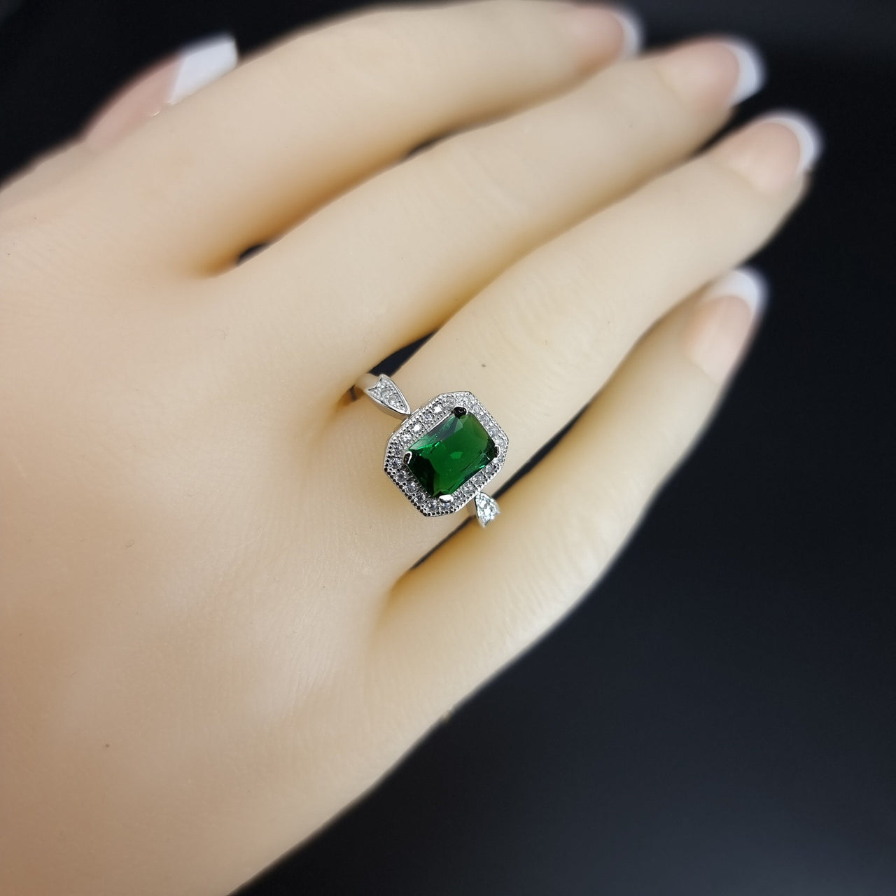 Green Zircon Stones Ring