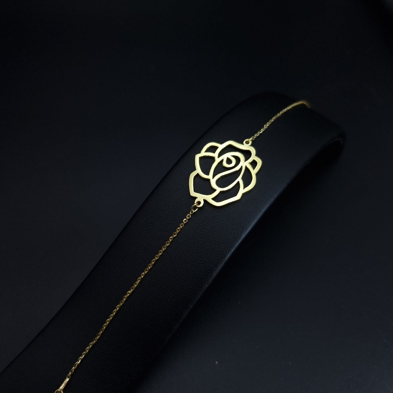 Hand-made Gold Plated Silver Flower Bracelet