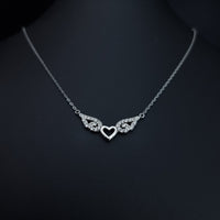 Thumbnail for Heart And Flying Wings Necklace