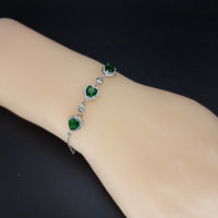 Thumbnail for Heart Shape Green Zircon Stones Bracelet
