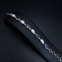 Thumbnail for Natural Amethyst And Fresh-water Pearl Bracelet