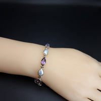 Thumbnail for Natural Amethyst And Fresh-water Pearl Bracelet